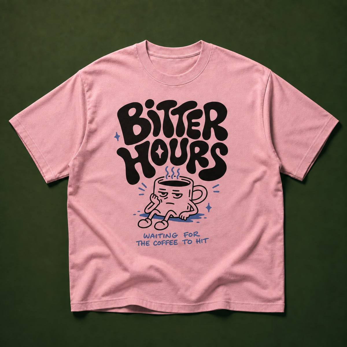 Waiting for Coffee Tee (black print)