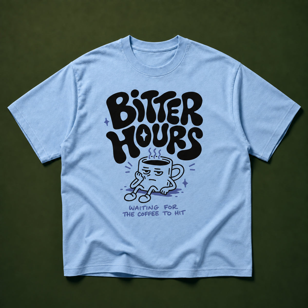 Waiting for Coffee Tee (black print)
