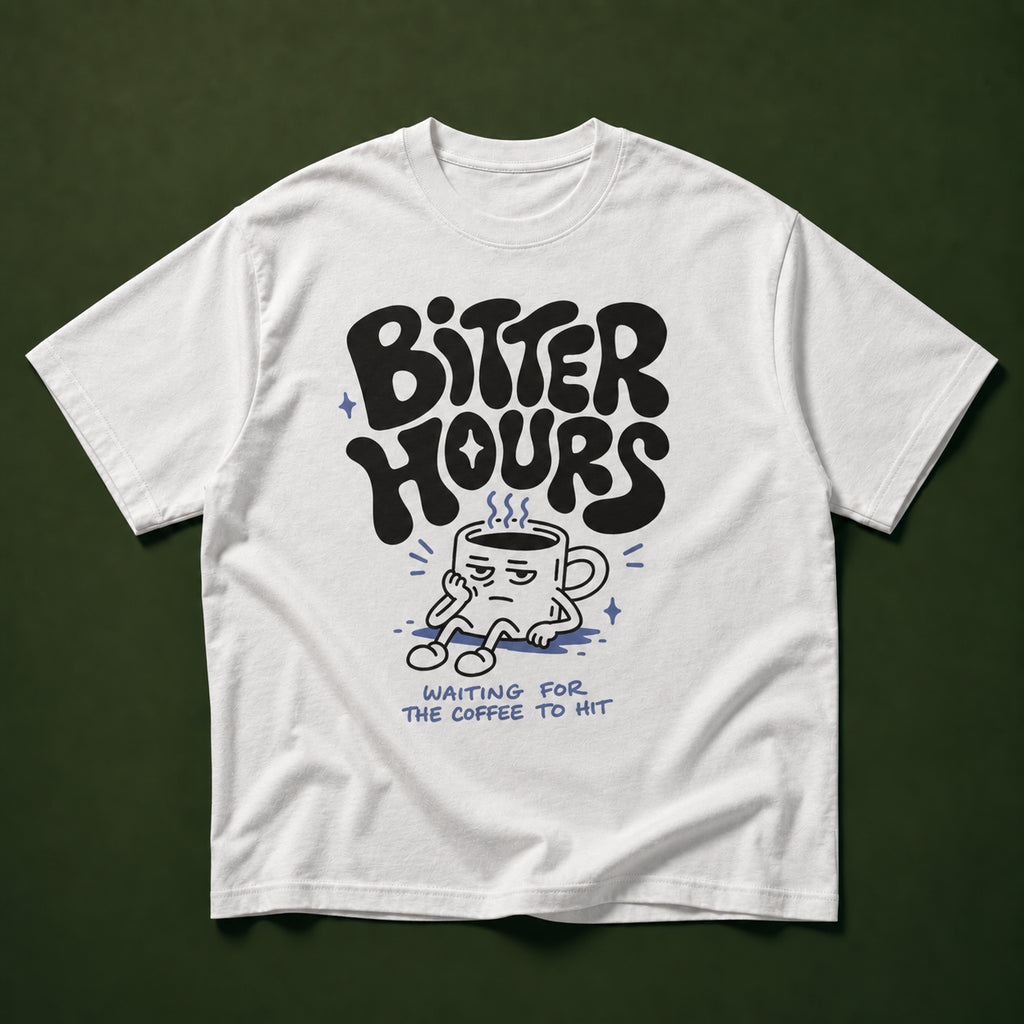 Waiting for Coffee Tee (black print)