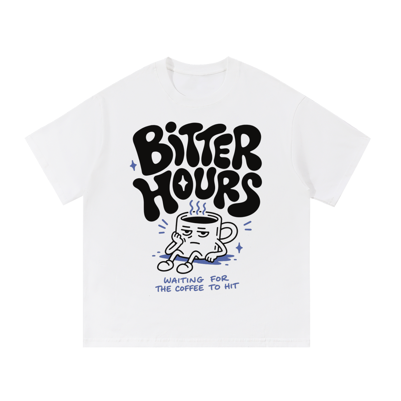 Waiting for Coffee Tee (black print)