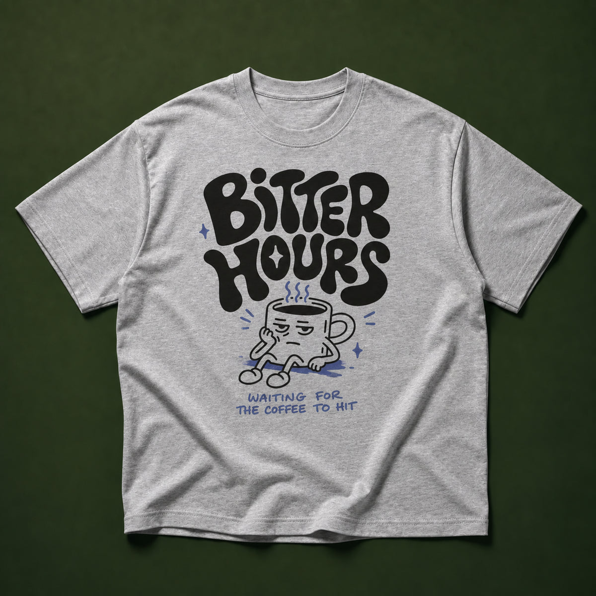 Waiting for Coffee Tee (black print)